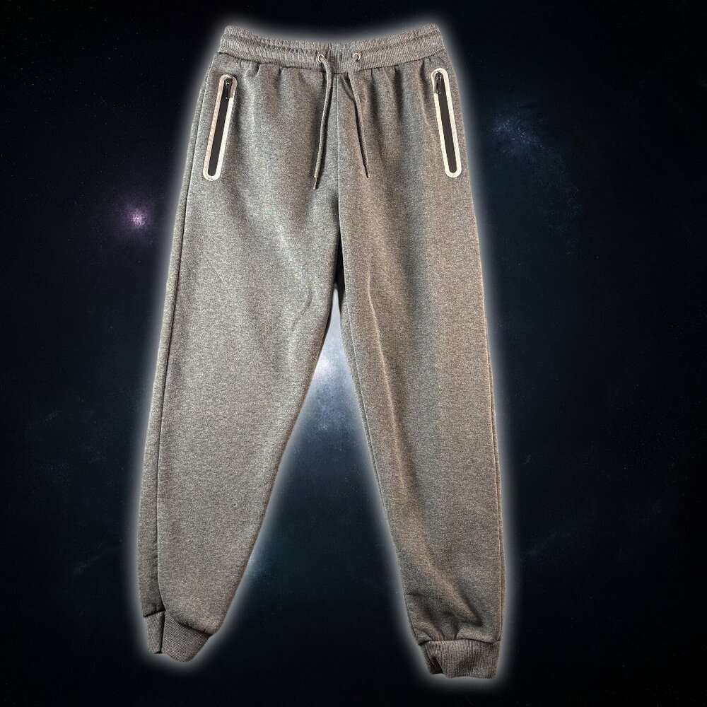 Galaxy By Harvic Gray Drawstring Pocketed Cotton Blend Sweatpants Men's Size XL